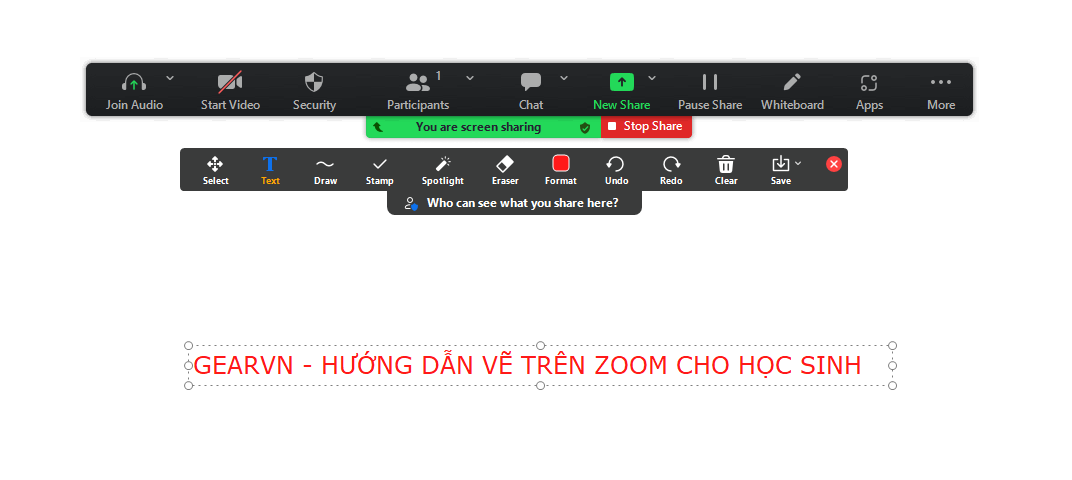 GEARVN - Thao tác trên Whiteboard của Zoom