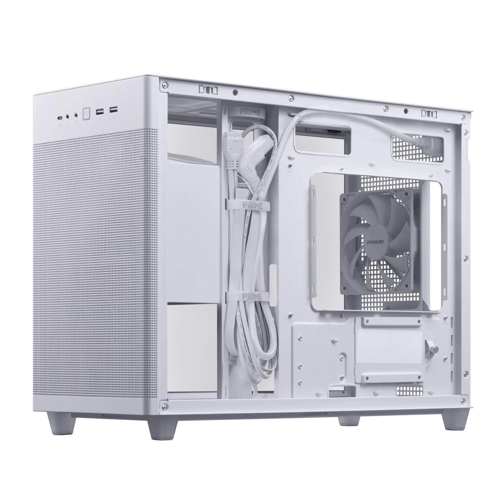 GEARVN - Vỏ máy tính ASUS Prime AP201 Tempered Glass M-ATX White