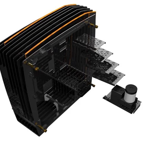 GEARVN - Case INWIN H-Frame 2.0 Black/ Amber LED Light