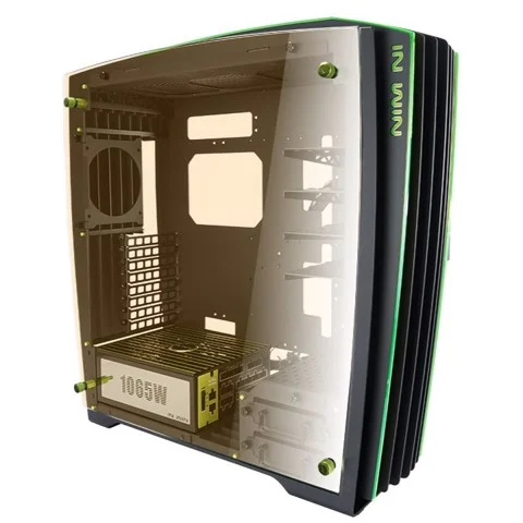 GEARVN - Case INWIN H-Frame 2.0 Black/ Green LED Light