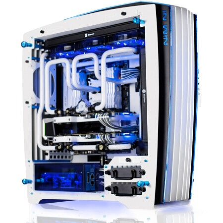 GEARVN - Case INWIN H-Frame 2.0 White/ Blue LED Light