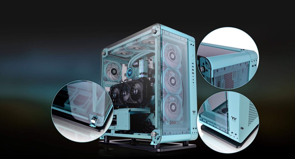 GEARVN - Case Thermaltake Core P6 TG Turquoise