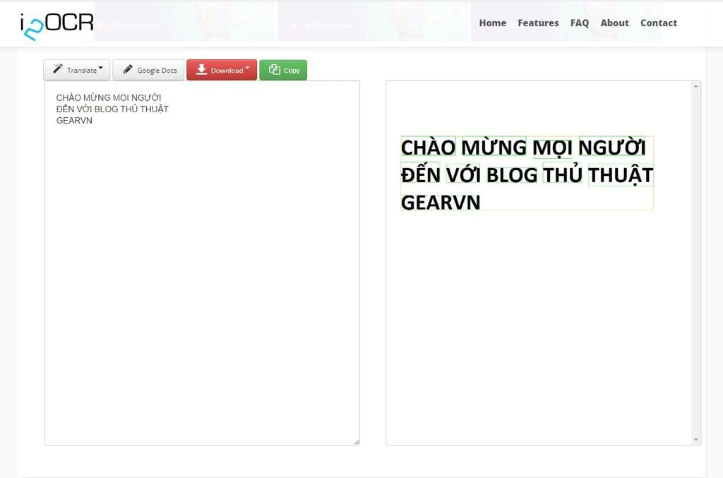 Chuyển hình ảnh sang văn bản bằng i2OCR - GEARVN