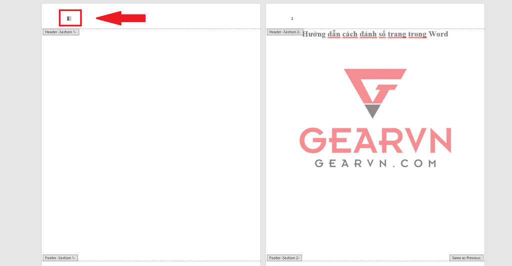 GEARVN - Cách đánh số trang trong Word từ trang bất kỳ