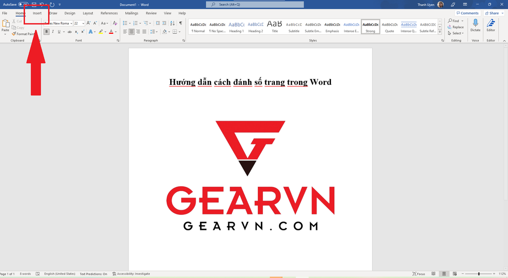 GEARVN - Cách khắc số trang nhập Word kể từ trang đầu tiên