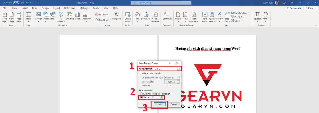 GEARVN - Cách khắc số trang nhập Word kể từ trang bất kỳ