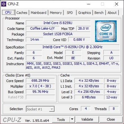 Giao diện chính của CPU-Z - GEARVN