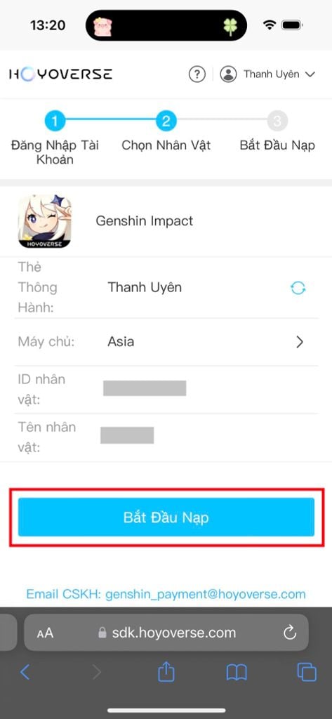 GEARVN - Hướng dẫn nạp Genshin Impact trên điện thoại