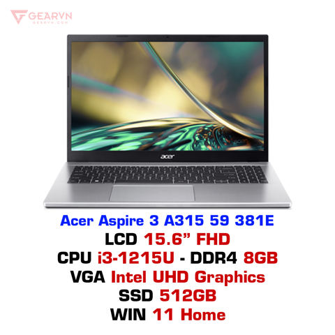 GEARVN Laptop Acer Aspire 3 A315 59 381E