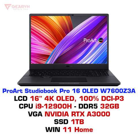 GEARVN Laptop ASUS ProArt Studiobook Pro 16 OLED W7600Z3A L2048W