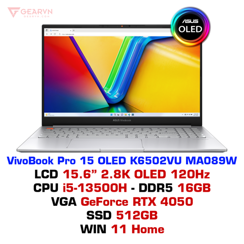 GEARVN Laptop ASUS VivoBook Pro 15 OLED K6502VU MA089W