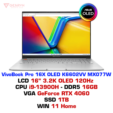 GEARVN Laptop ASUS VivoBook Pro 16X OLED K6602VV MX077W