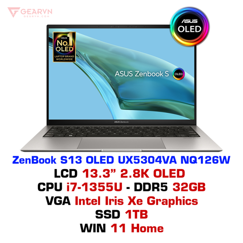 GEARVN - Laptop ASUS ZenBook S13 OLED UX5304VA NQ126W
