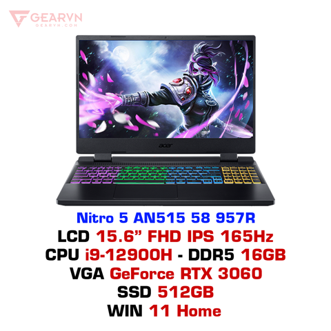 GEARVN Laptop gaming Acer Nitro 5 AN515 58 957R
