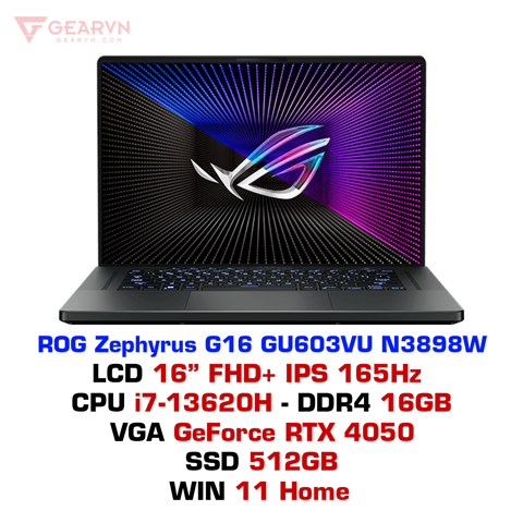 GEARVN Laptop gaming ASUS ROG Zephyrus G16 GU603VU N3898W