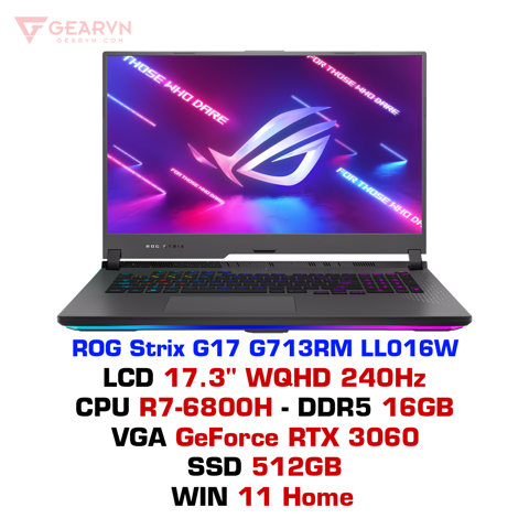 GEARVN - Laptop Gaming ASUS ROG Strix G17 G713RM LL016W