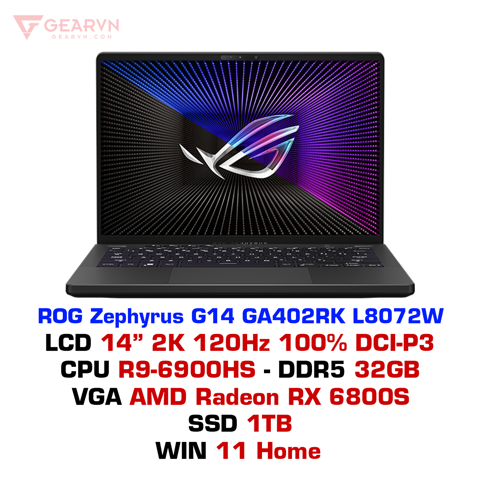 GEARVN Laptop gaming ASUS ROG Zephyrus G14 GA402RK L8072W