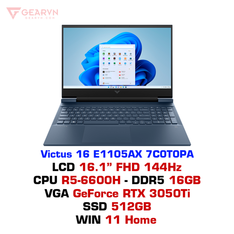 GEARVN Laptop Gaming HP Victus 16 E1105AX 7C0T0PA