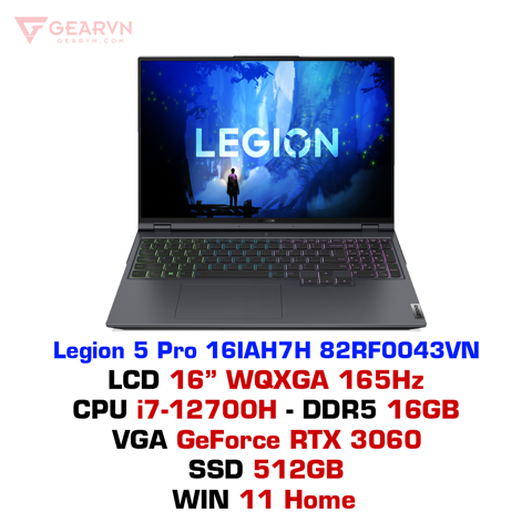 GEARVN Laptop gaming Lenovo Legion 5 Pro 16IAH7H 82RF0043VN
