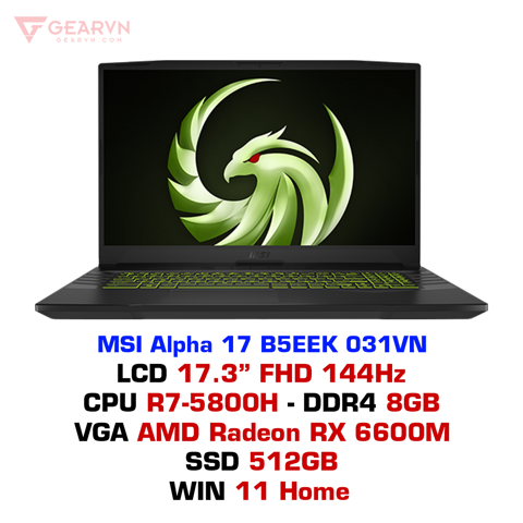 GEARVN Laptop gaming MSI Alpha 17 B5EEK 031VN