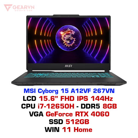 GEARVN Laptop Gaming MSI Cyborg 15 A12VF 267VN