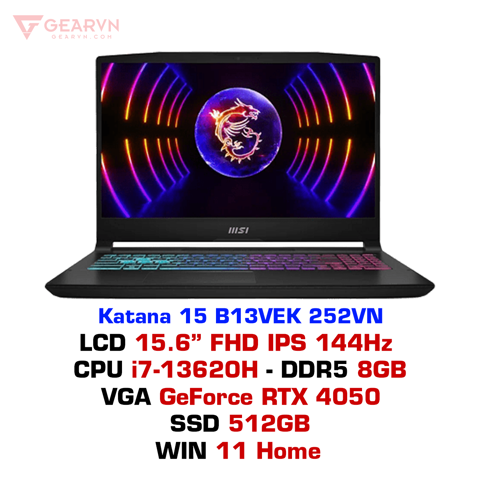 GEARVN - Laptop gaming MSI Katana 15 B13VEK 252VN