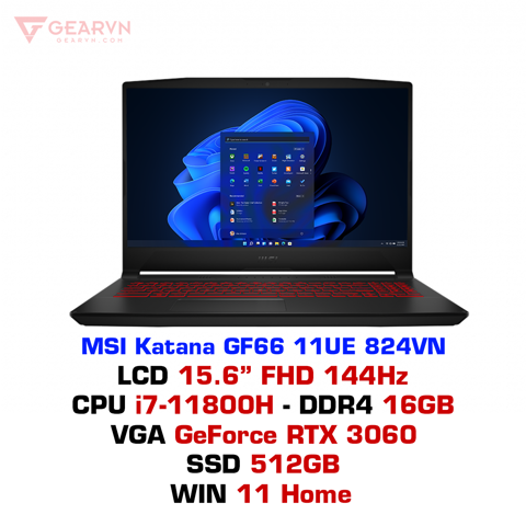 GEARVN Laptop Gaming MSI Katana GF66 11UE 824VN