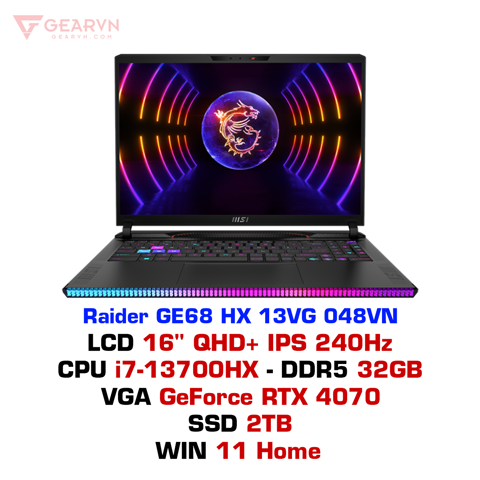 GEARVN Laptop Gaming MSI Raider GE68 HX 13VG 048VN