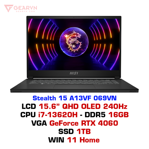 GEARVN - Laptop gaming MSI Stealth 15 A13VF-069VN
