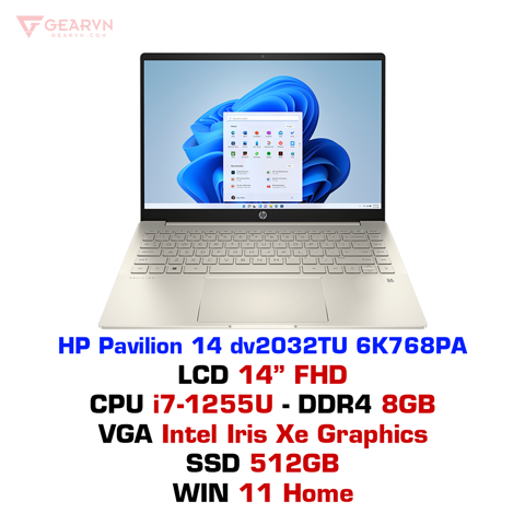 GEARVN - Laptop HP Pavilion 14 dv2032TU 6K768PA