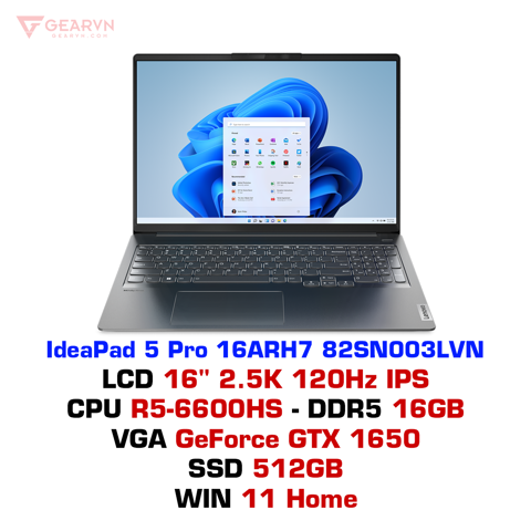 GEARVN Laptop Lenovo IdeaPad 5 Pro 16ARH7 82SN003LVN