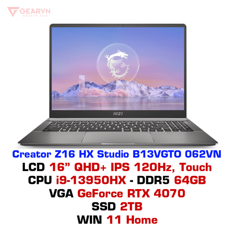 GEARVN Laptop MSI Creator Z16 HX Studio B13VGTO 062VN