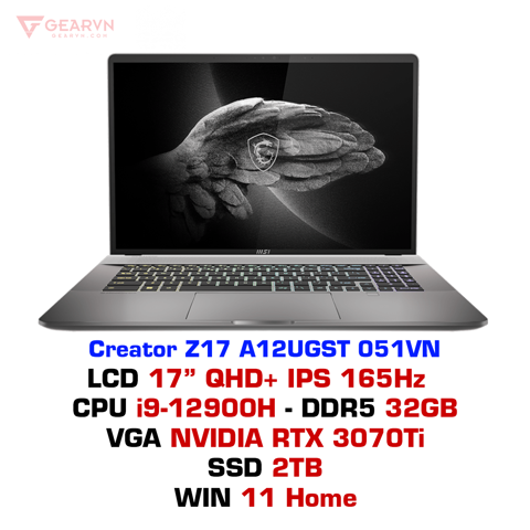 GEARVN - Laptop MSI Creator Z17 A12UGST 051VN