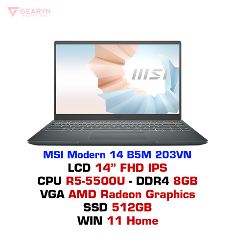 GEARVN Laptop MSI Modern 14 B5M 203VN