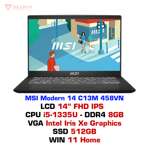 GEARVN Laptop MSI Modern 14 C13M 458VN