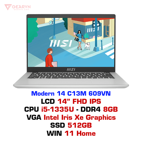 GEARVN Laptop MSI Modern 14 C13M 609VN
