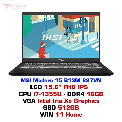 GEARVN - Laptop MSI Modern 15 B13M 297VN