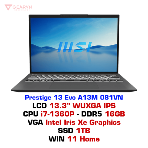 GEARVN Laptop MSI Prestige 13 Evo A13M 081VN