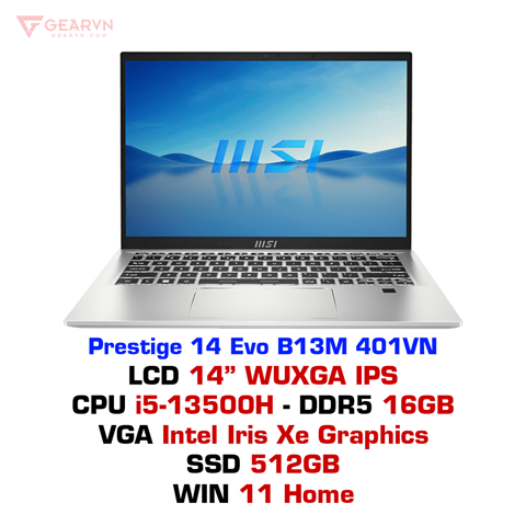 GEARVN Laptop MSI Prestige 14 Evo B13M 401VN