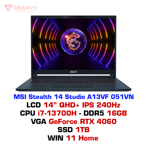 GEARVN - Laptop MSI Stealth 14 Studio A13VF 051VN