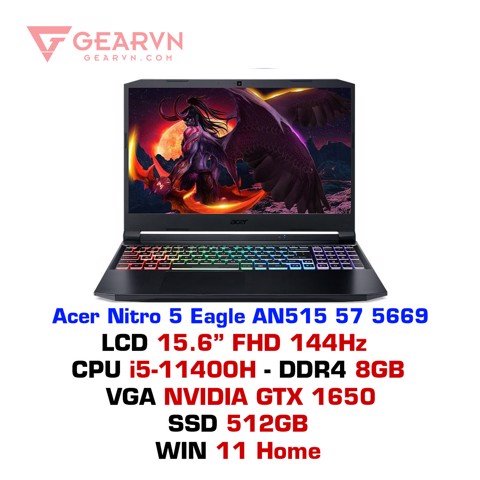 GEARVN - Laptop Gaming Acer Nitro 5 Eagle AN515 57 5669