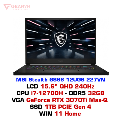 GEARVN - Laptop Gaming MSI GS66 12UGS-227VN