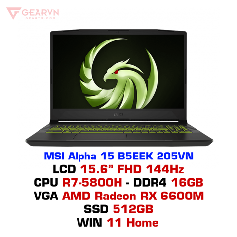 GEARVN - Laptop MSI Alpha 15 B5EEK 205VN