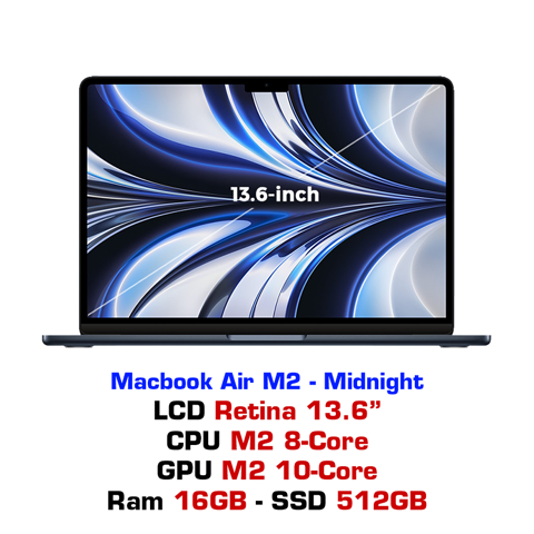 GEARVN - Macbook Air M2 10GPU 16GB 512GB - Midnight