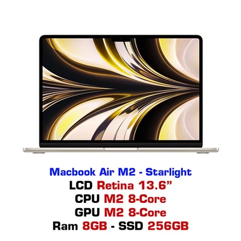 GEARVN Macbook Air M2 8GPU 8GB 256GB - Starlight