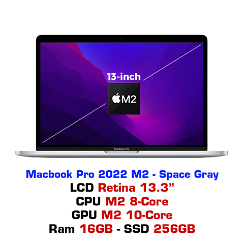 GEARVN MacBook Pro 13 M2 10GPU 16GB 256GB Space Gray