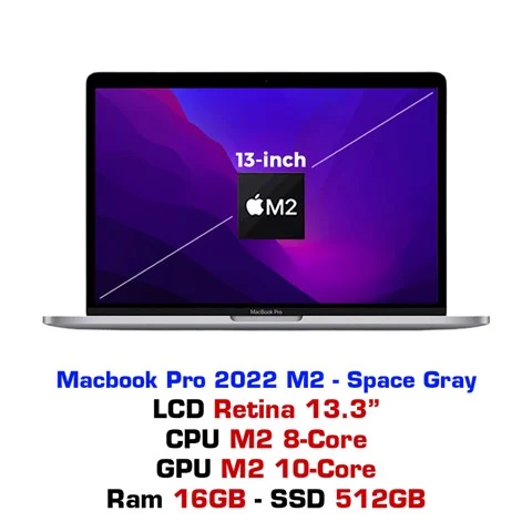 GEARVN MacBook Pro 13 M2 10GPU 16GB 512GB Space Gray