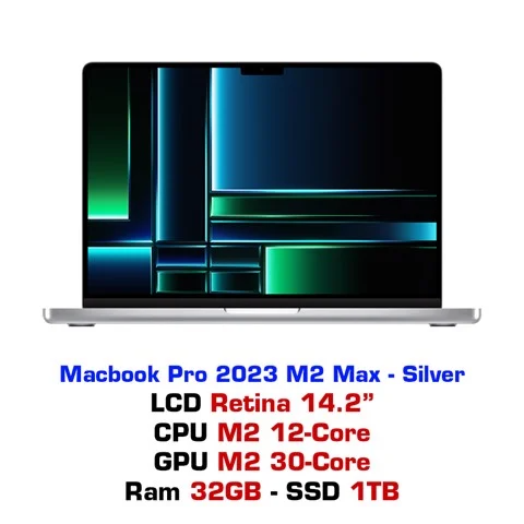 GEARVN - Macbook Pro 14 M2 Max 12CPU 30GPU 32GB 1TB Silver - MPHK3SA/A