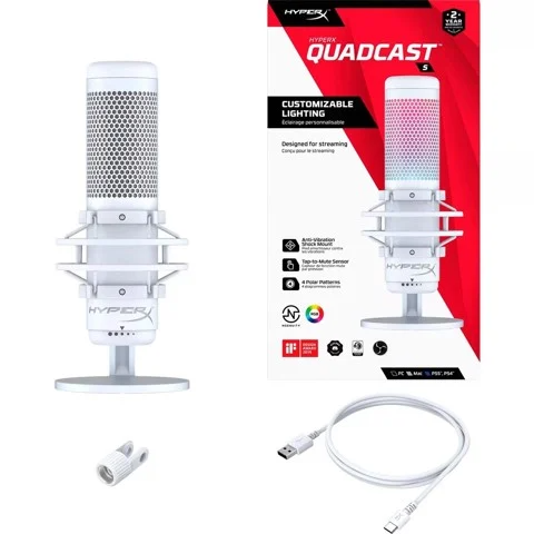 GEARVN - Micro Kingston HyperX QuadCast S White