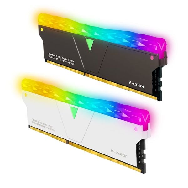 GEARVN (8GB DDR4 1x8G 3200) RAM V-Color Prism Pro RGB White